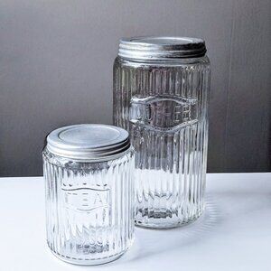 Vintage Hoosier Glass Coffee / Tea Canister Depression Era, 1930s